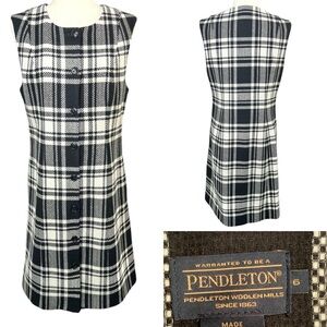 Vintage Pendleton Black and White Plaid Dress